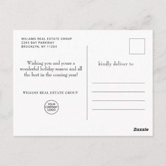 Elegantes Weihnachtsgeschenk Postkarte (Rückseite)