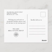 Elegantes Weihnachtsgeschenk Postkarte (Rückseite)