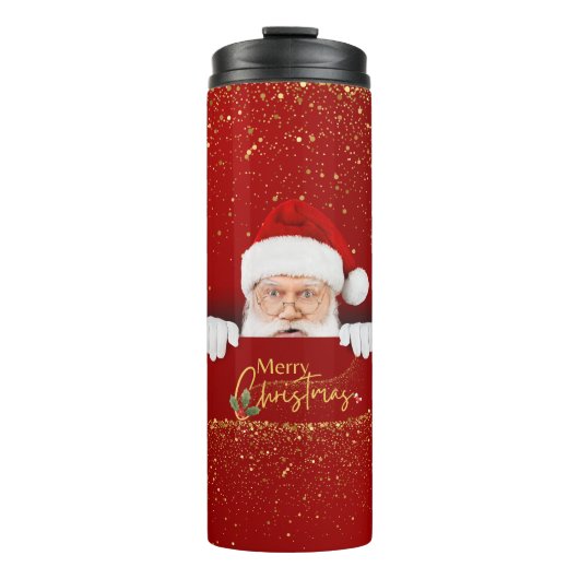 Elegantes Weihnachtsgeschenk Weihnachtsmann Frohe Thermosbecher (Vorderseite)