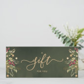 Elegantes Weihnachtsgeschenkzertifikat (Stehend Vorderseite)