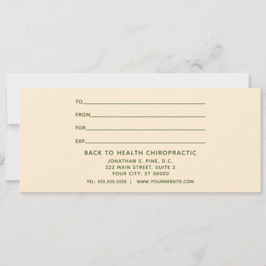 Elegantes Weihnachtsgeschenkzertifikat (Rückseite)