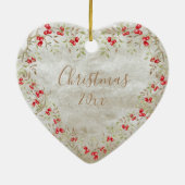 Elegantes Weihnachtsgeschichten Jahr Herz Keramik Ornament (Hinten)