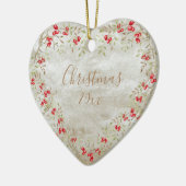 Elegantes Weihnachtsgeschichten Jahr Herz Keramik Ornament (Links)