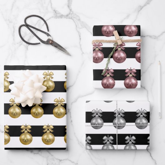 Elegantes Weihnachtsgeschmack Geschenkpapier Set (Vorderseite)