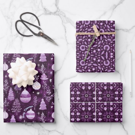 Elegantes Weihnachtsgeschmack und Mandala-Muster Geschenkpapier Set (Vorderseite)