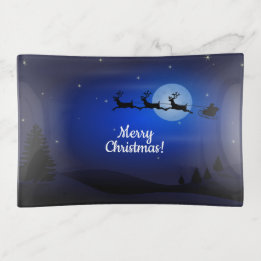 Elegantes Weihnachtsglas Trinket Trays Dekoschale