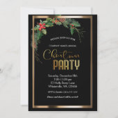 Elegantes Weihnachtsgold Einladung (Vorderseite)