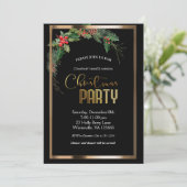 Elegantes Weihnachtsgold Einladung (Stehend Vorderseite)