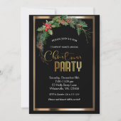 Elegantes Weihnachtsgold Einladung (Vorderseite)