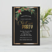 Elegantes Weihnachtsgold Einladung (Stehend Vorderseite)