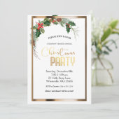 Elegantes Weihnachtsgold Einladung (Stehend Vorderseite)