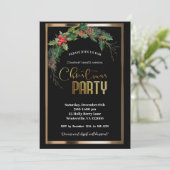 Elegantes Weihnachtsgold Einladung (Stehend Vorderseite)