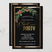 Elegantes Weihnachtsgold Einladung (Vorne/Hinten)