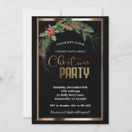 Elegantes Weihnachtsgold Einladung