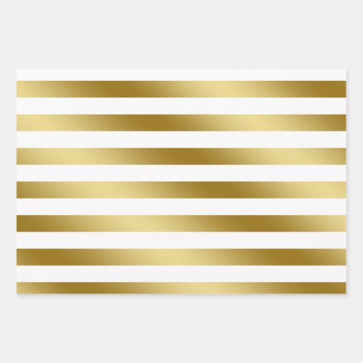 Elegantes Weihnachtsgold und weißes Muster Geschenkpapier Set (Vorderseite 3)
