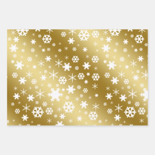 Elegantes Weihnachtsgold und weißes Muster Geschenkpapier Set (Vorderseite 2)