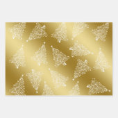 Elegantes Weihnachtsgold und weißes Muster Geschenkpapier Set (Vorderseite)