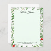 Elegantes Weihnachtsgrün Business Stationery (Vorne/Hinten)