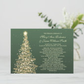 Elegantes Weihnachtsgrün Gold Programm (Stehend Vorderseite)