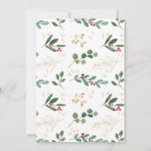 Elegantes Weihnachtsgrün, rotes Gold Einladung (Rückseite)