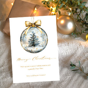 Elegantes Weihnachtsgruß-Skript Gold-Ornament Feiertagskarte
