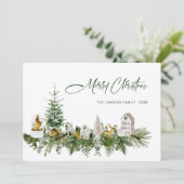 Elegantes Weihnachtsgrüßen Feiertagskarte (Stehend Vorderseite)