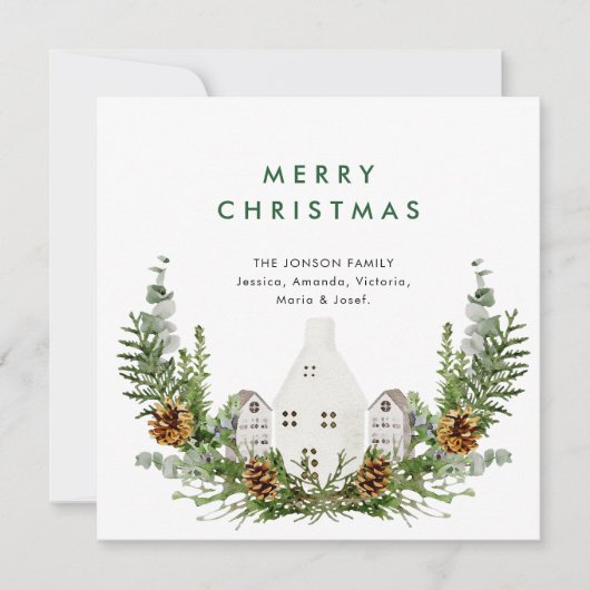 Elegantes Weihnachtsgrüßen Feiertagskarte (Vorderseite)