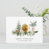 Elegantes Weihnachtsgrüßen Feiertagskarte (Stehend Vorderseite)