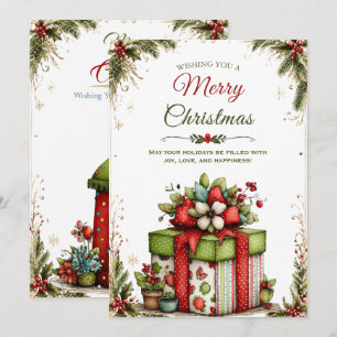 Elegantes Weihnachtsgrußkartenset Feiertagskarte