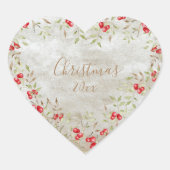 Elegantes Weihnachtsjahr Herz-Aufkleber (Vorderseite)