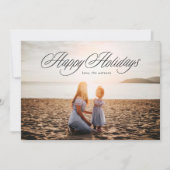 Elegantes Weihnachtskalligrafie Foto Happy Feiertagskarte (Vorderseite)