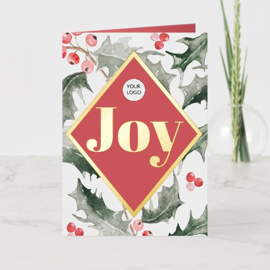 Elegantes Weihnachtskarten-Logo für Wasserfarben (Vorderseite)