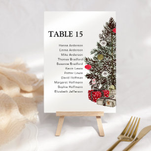 Elegantes Weihnachtskartennummern Sitzdiagramm Einladung