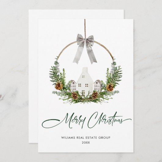 Elegantes Weihnachtskonzept Feiertagskarte (Vorne/Hinten)