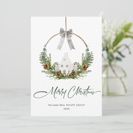 Elegantes Weihnachtskonzept Feiertagskarte (Stehend Vorderseite)