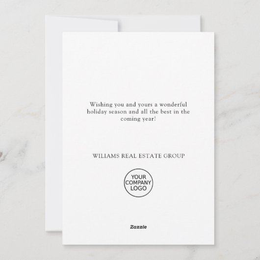 Elegantes Weihnachtskonzept Feiertagskarte (Rückseite)