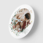 Elegantes Weihnachtskranz-Foto Runde Cl Wanduhr (Winkel)