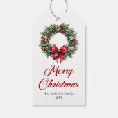Elegantes Weihnachtskranz-Urlaubsgeschenk-Label Geschenkanhänger (Rückseite)