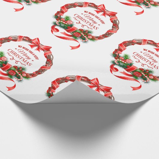 Elegantes Weihnachtskreidepapier Geschenkpapier (Ecke)