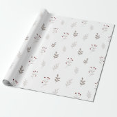 Elegantes Weihnachtsleaf & Berry Wrapping Paper Geschenkpapier (Ungerollt)