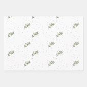 Elegantes Weihnachtsleaf Wasserfarbe Grün Geschenkpapier Set (Vorderseite 3)