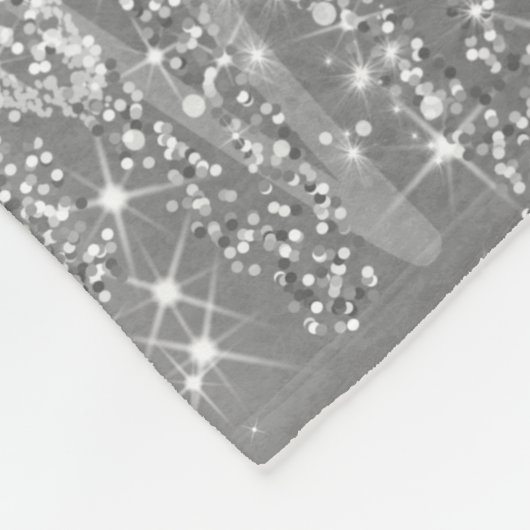 Elegantes Weihnachtslied Bäume Silber  Fleecedecke (Ecke)