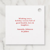 Elegantes Weihnachtslied Geschenkanhänger (Rückseite)