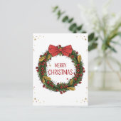 Elegantes Weihnachtslied Postkarte (Stehend Vorderseite)