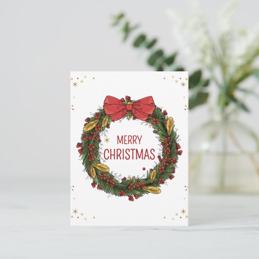 Elegantes Weihnachtslied Postkarte (Stehend Vorderseite)