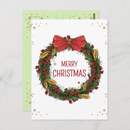 Elegantes Weihnachtslied Postkarte (Vorne/Hinten)