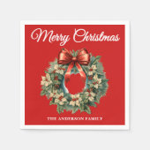 Elegantes Weihnachtslied Serviette (Vorderseite)