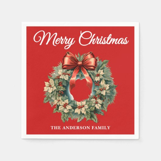 Elegantes Weihnachtslied Serviette (Vorderseite)