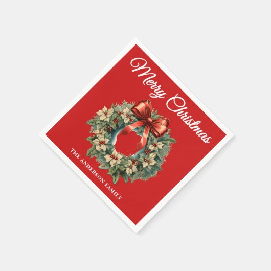 Elegantes Weihnachtslied Serviette (Ecke)