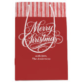 Elegantes Weihnachtsmanuskript Mittlere Geschenktüte (Vorderseite)